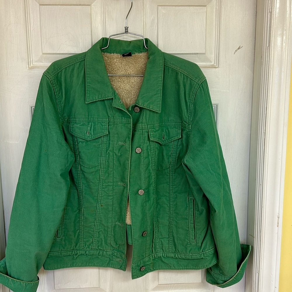 Corduroy Kelly green jean jacket